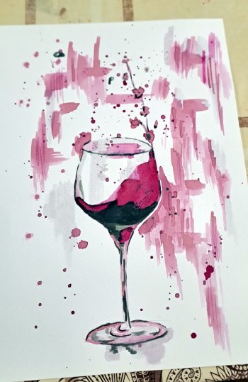 Maľovanie vínom a cviklovou šťavou